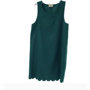 Everly green sleeveless mini scalloped hem shift dress M